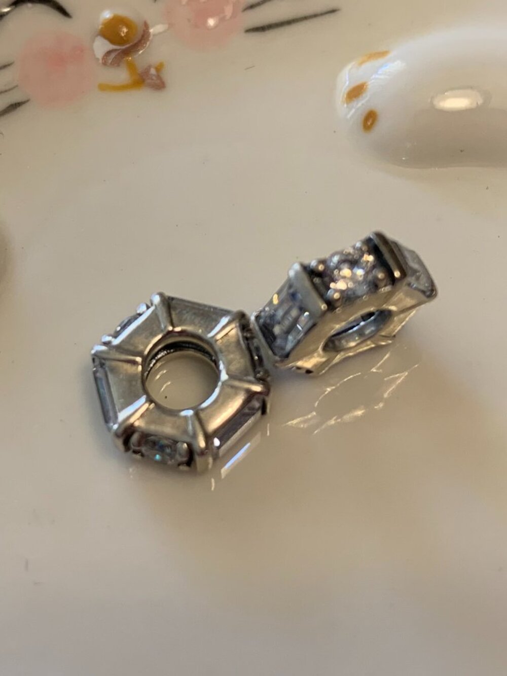 Pandora Jewelry Clear Ice Cube Spacer Cubic Zirconia Charm in Sterling Silver